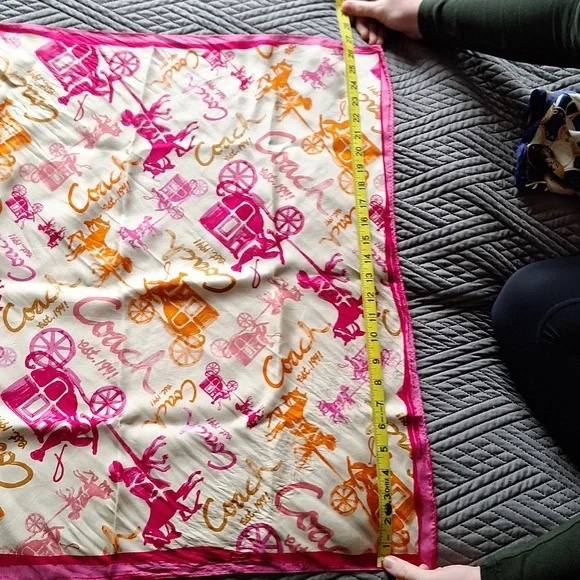 Coach 100% silk scarf - Picture 2 of 6